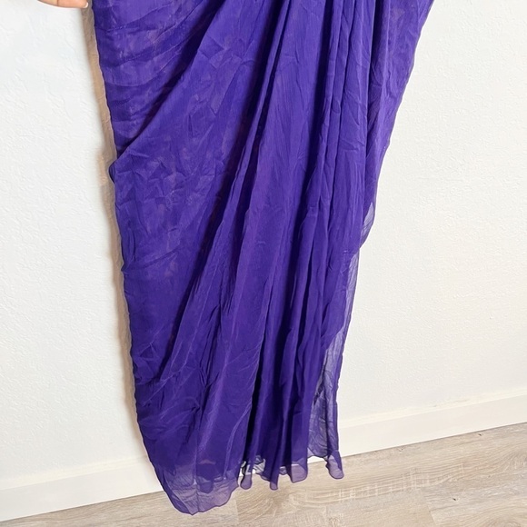 TADASHI SHOJI ARIES LACE & CHIFFON SLIT GOWN - Picture 7 of 14